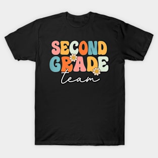 Second Grade Team Retro Groovy Back To School 2Nd Grade T-Shirt